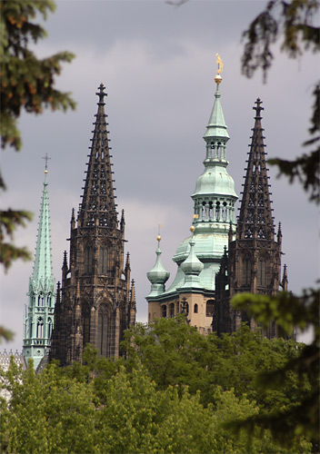 Spires of St. Vitus Cathedral on prague castle dream wedding boutique singapore top overseas photoshoot bridal