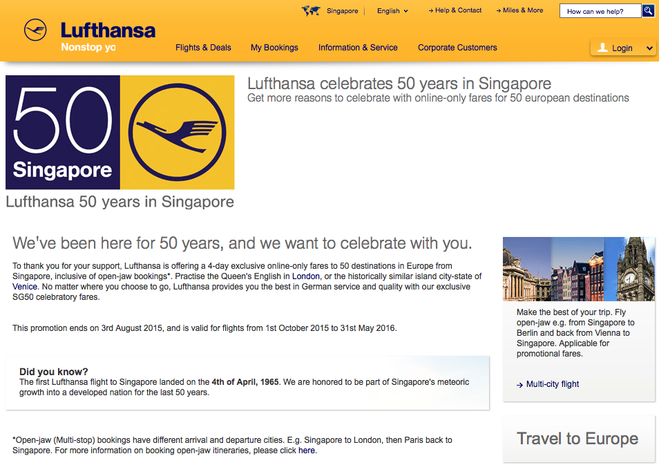 Lufthansa Airline promotion Dream wedding boutique singapore bridal wedding planner