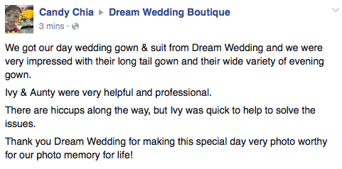 Candy & Glenn for Dream Wedding Boutique Bridal Review