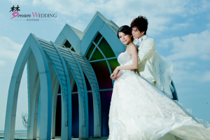 Dream Wedding bridal dw budget boutique signature taiwan Pre Wedding photoshoot real couple review 13 white church wedding gown rental