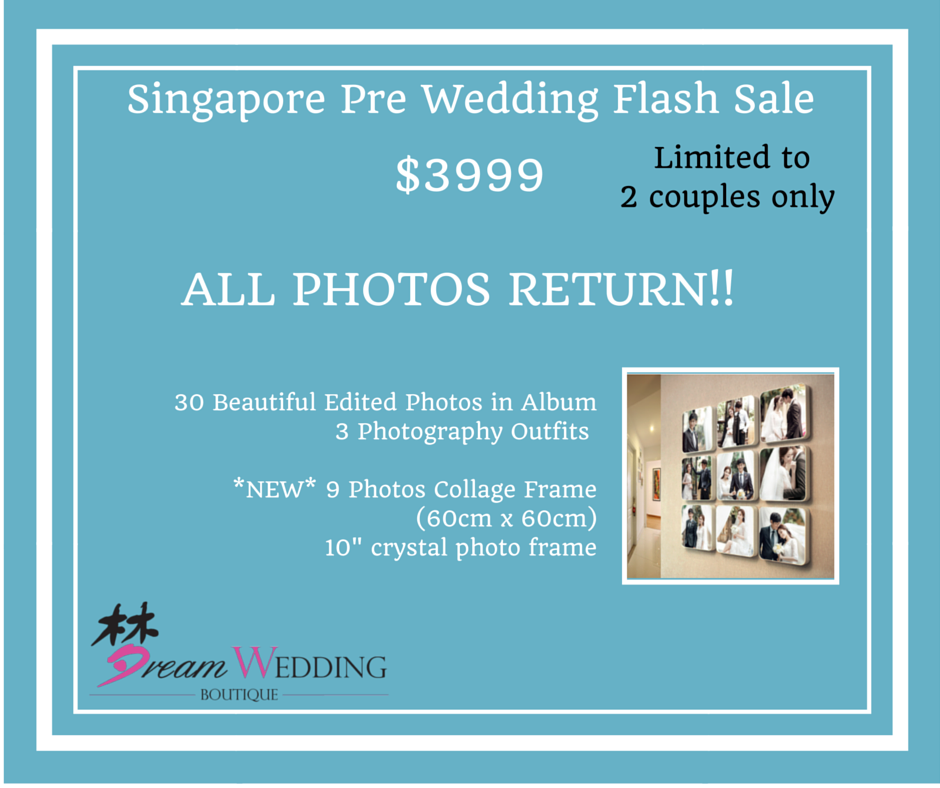 Singapore Pre Wedding photoshoot all photo return promotion my dream wedding boutique singapore bridal sales