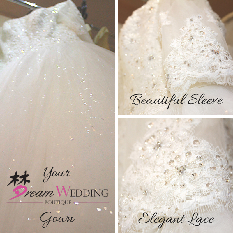 Wedding Gown rental singapore bridal Dream Wedding boutique new white lace wedding gown collections beautiful sleeve