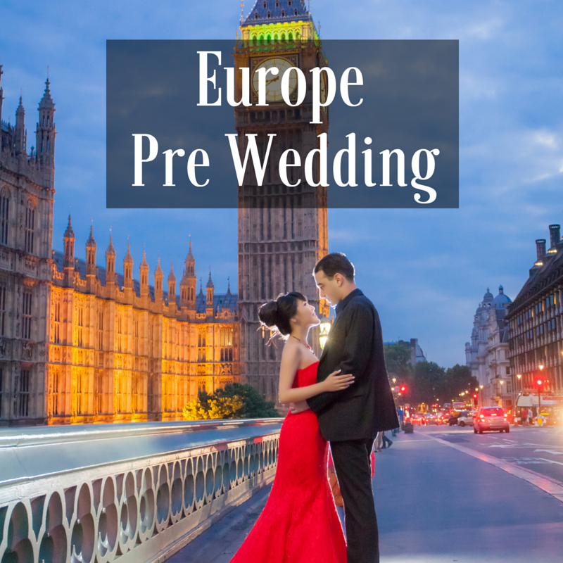 Europe london Pre Wedding photoshoot package wedding gown rental dream wedding boutique singapore bridal make up package