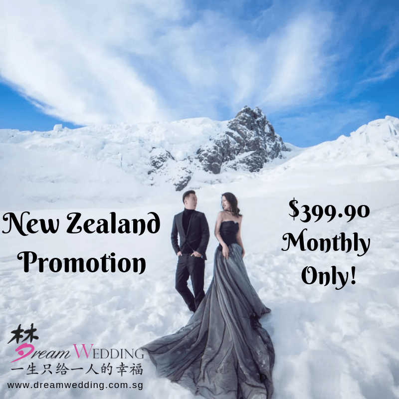 Dream Wedding Boutique singapore bridal all photo return promotion pre wedding photography local New Zealand Queenstown Auckland pre wedding photoshoot package